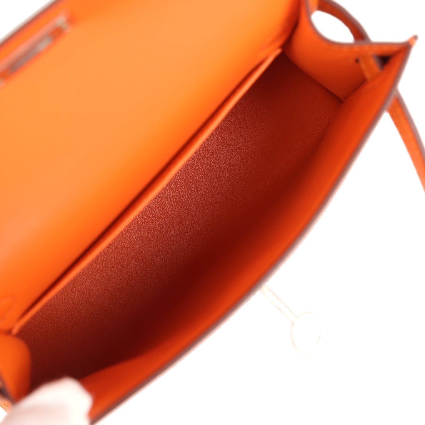 Hermes Kelly Sellier 20 Orange Epsom Palladium Hardware