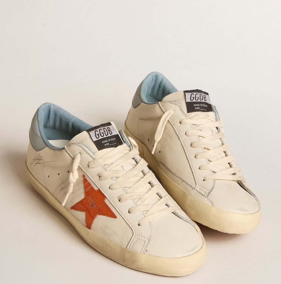 Super-Star Uomo con stella stampa coccodrillo e talloncino azzurro argento "ULTIMI PEZZI"