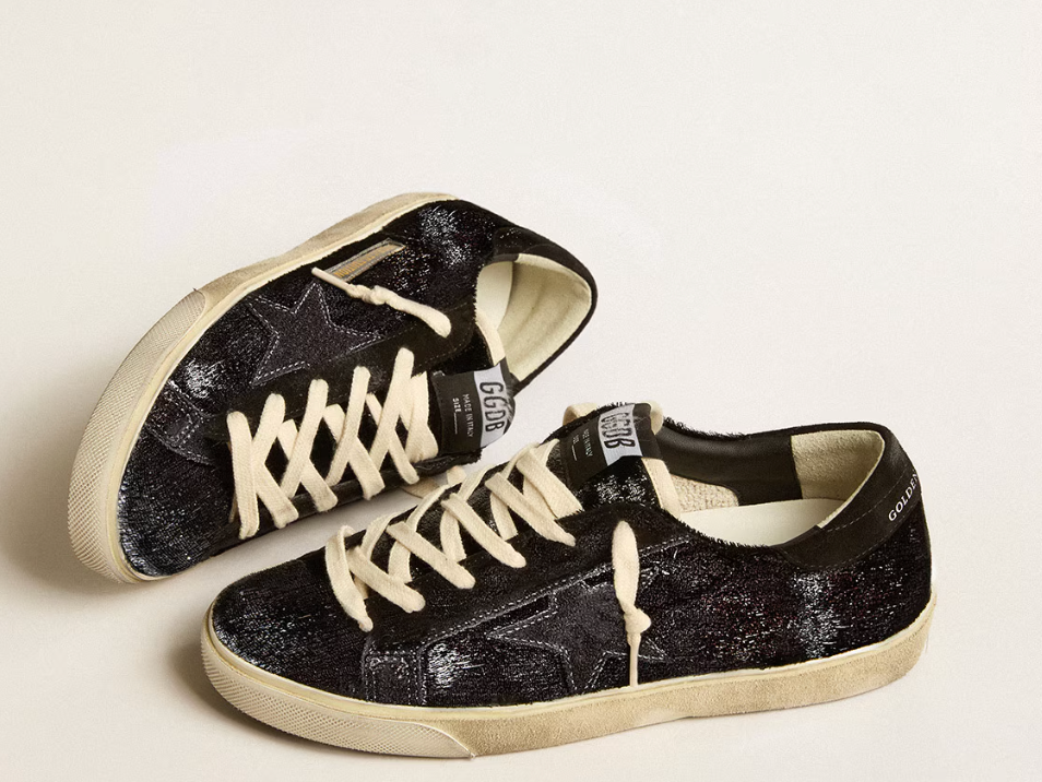 Men’s Super-Star in black velvet and suede with black suede star "ULTIMI PEZZI"