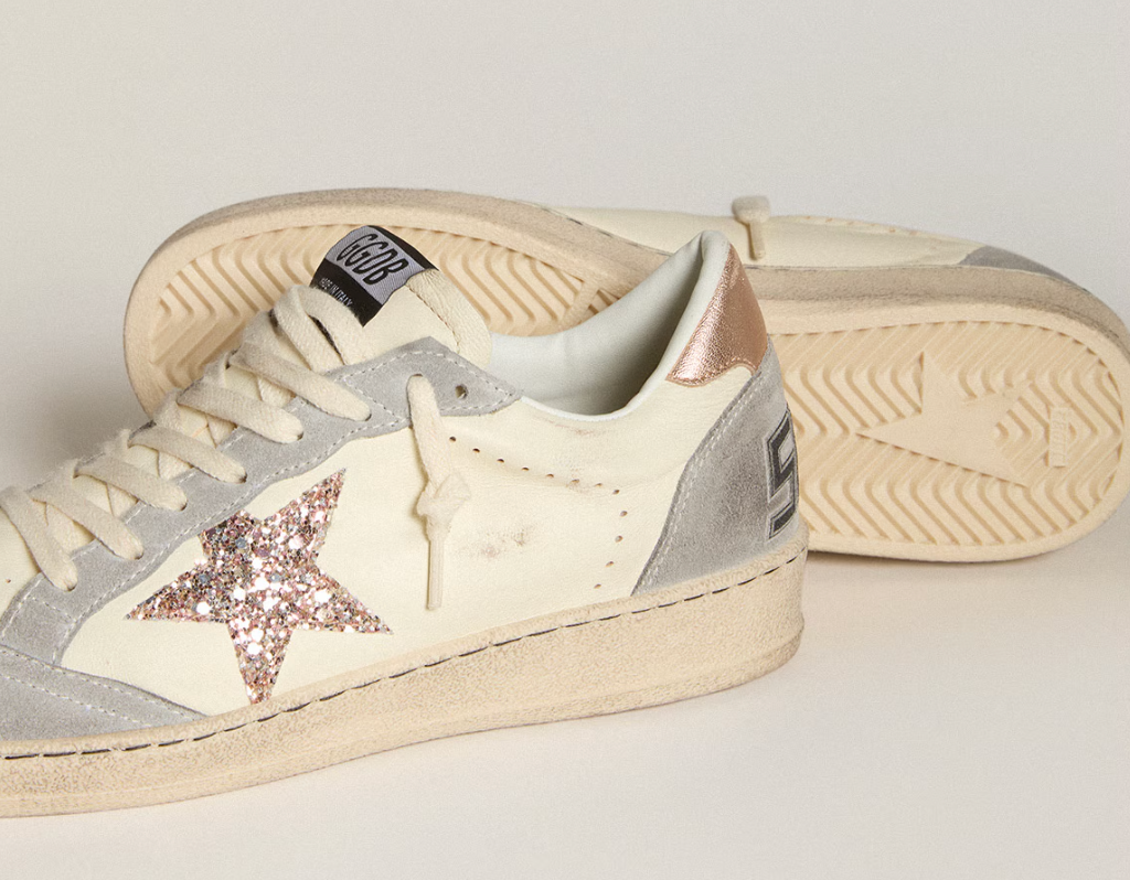 Ball Star in nappa with glitter star and metallic heel tab