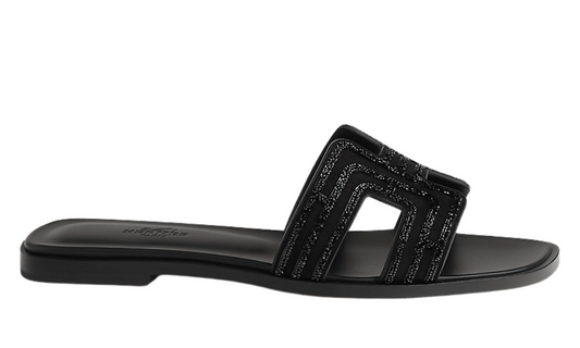 HERMES Oran Sandal iconic "H" Black