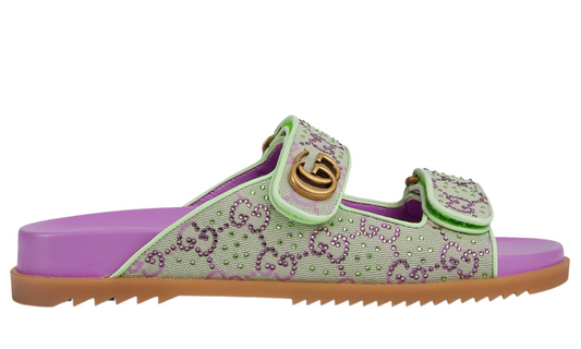 Gucci Logo-embellished Sandals in GG Crystal Canvas