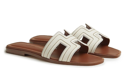 Hermès Pre-Owned Oran slides "White"