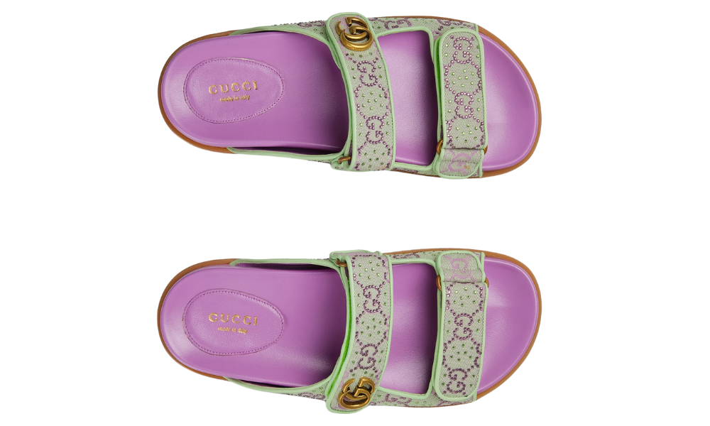Gucci Logo-embellished Sandals in GG Crystal Canvas
