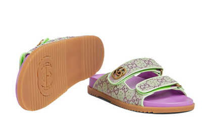 Gucci Logo-embellished Sandals in GG Crystal Canvas