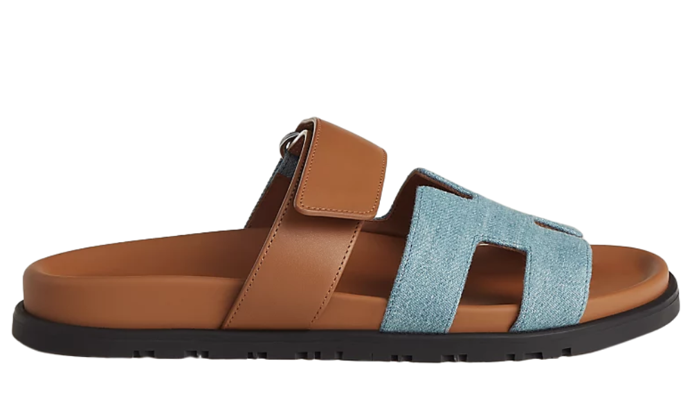 Hermès Chypre sandal "Light Blue / Natural"