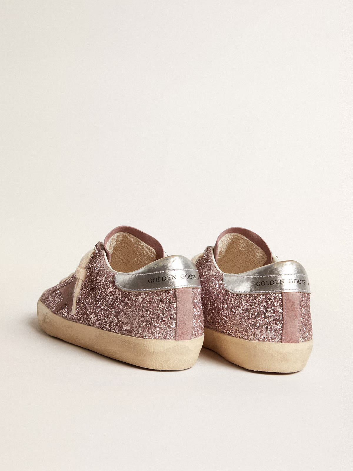 Super-Star LTD in glitter con stella in suede e talloncino argento "ULTIMI PEZZI"