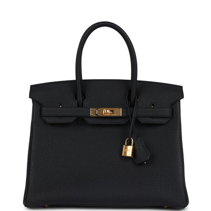 Hermes Birkin 30 Black Togo Gold Hardware