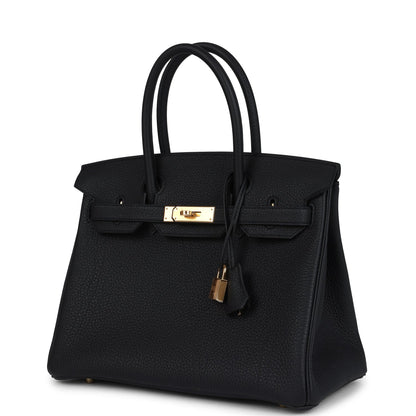 Hermes Birkin 30 Black Togo Gold Hardware
