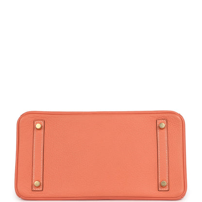 Pre-owned Hermes Birkin 30 Crevette Clemence Gold Hardware