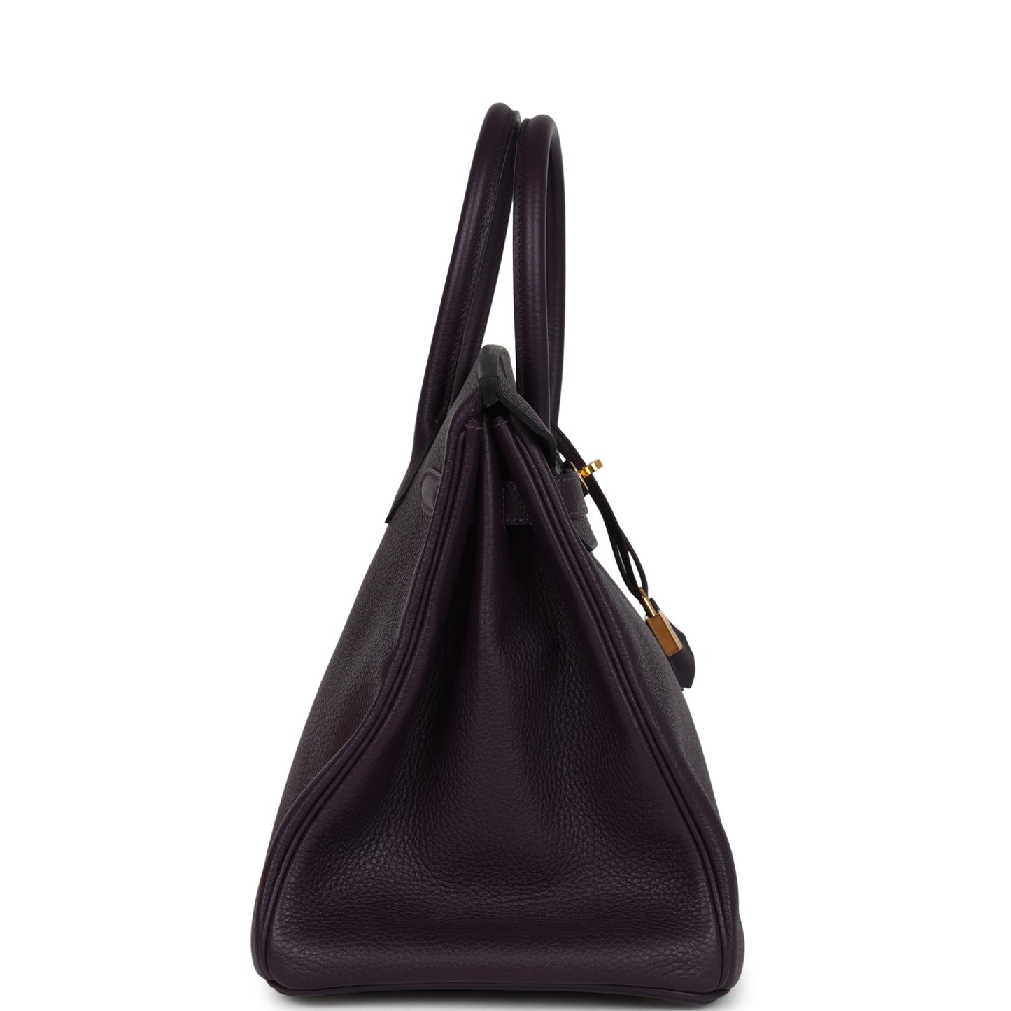 Pre-owned Hermes Birkin 35 Raisin Clemence Gold Hardware