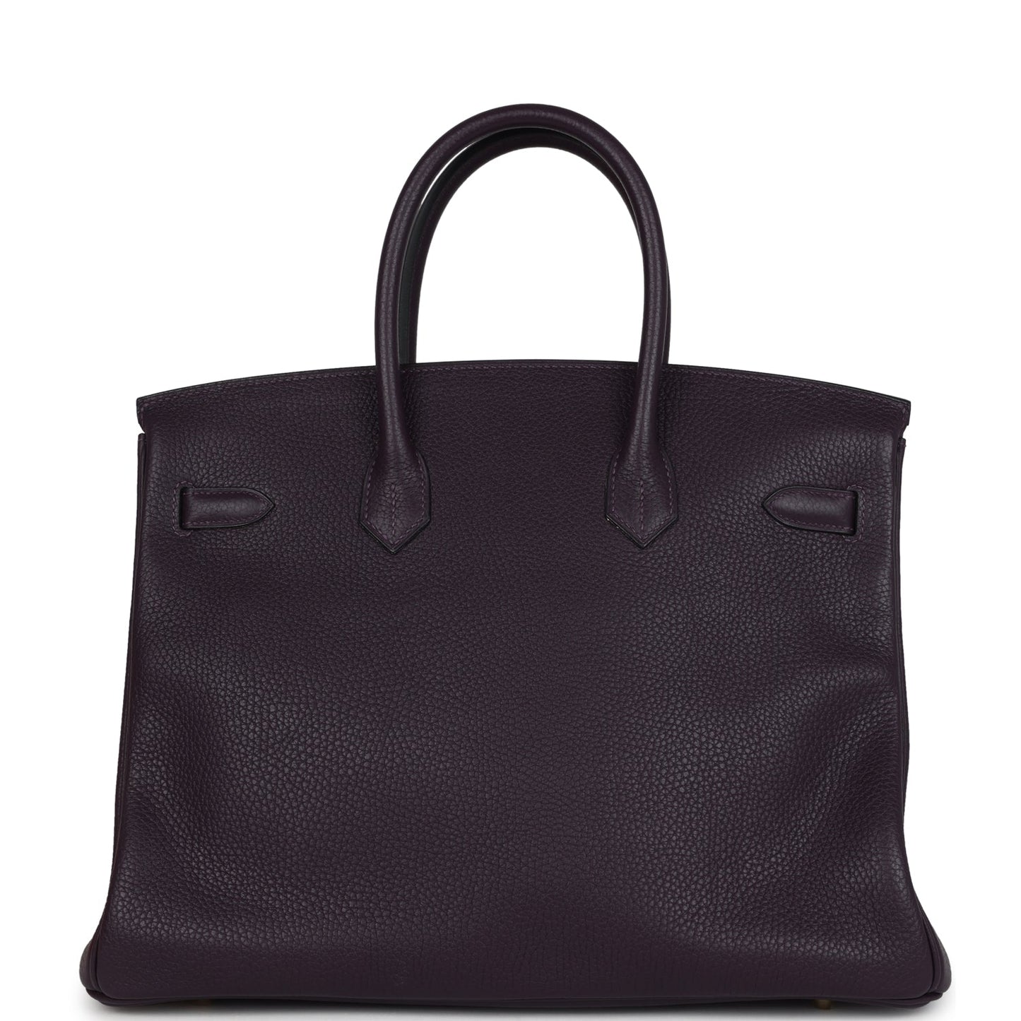 Pre-owned Hermes Birkin 35 Raisin Clemence Gold Hardware