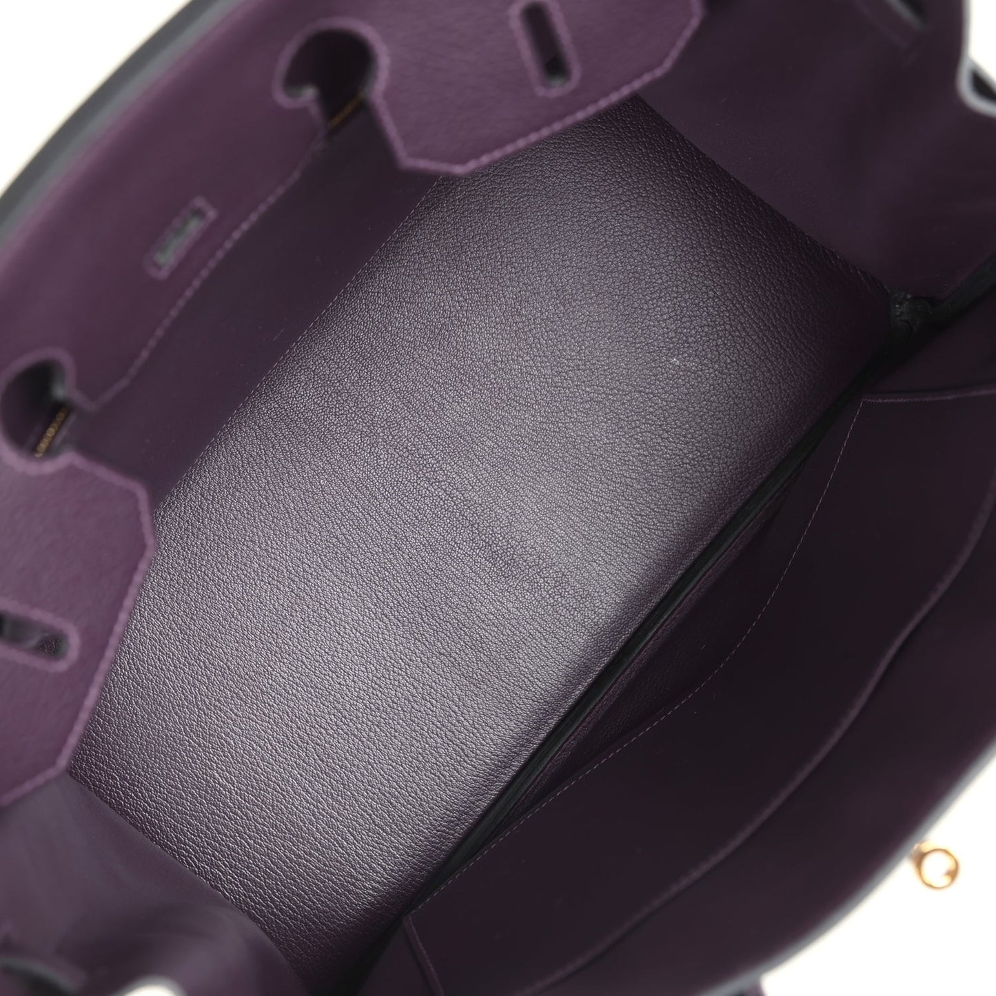 Pre-owned Hermes Birkin 35 Raisin Clemence Gold Hardware