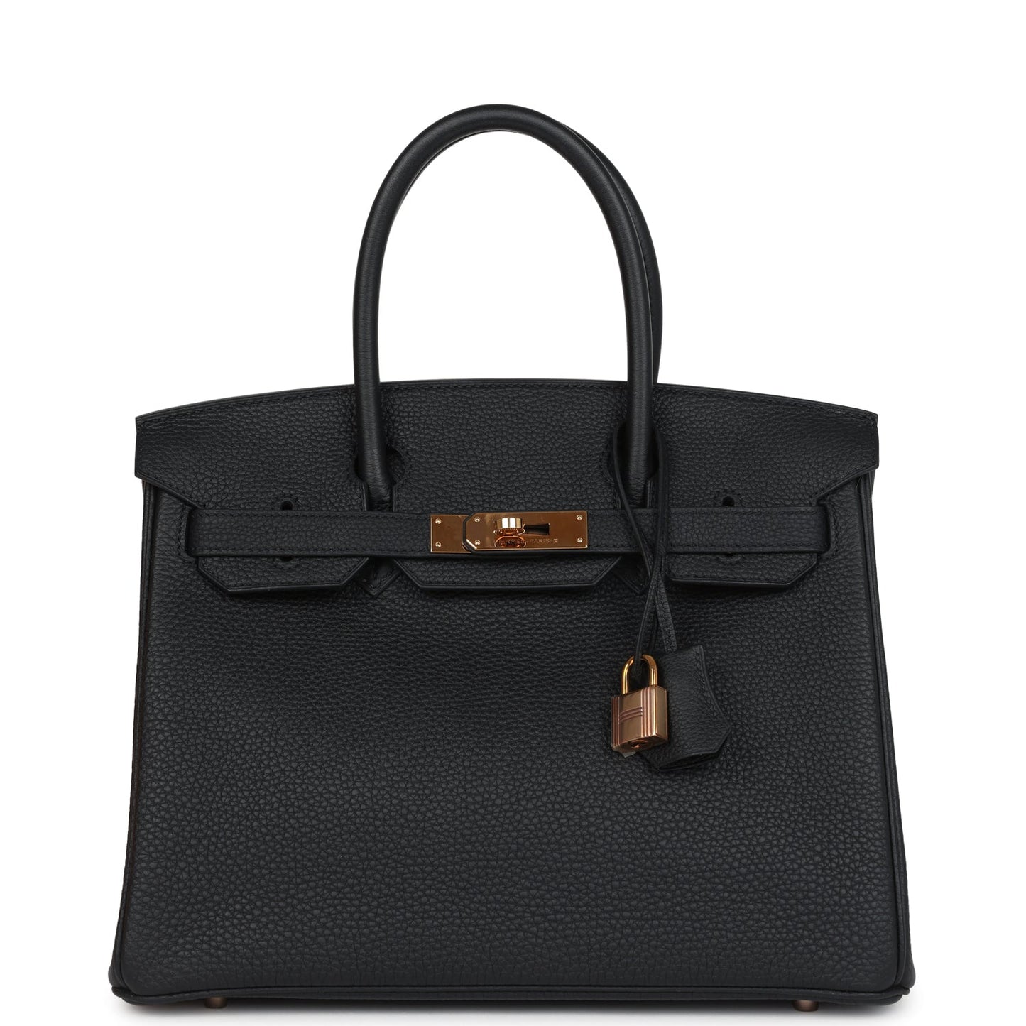 Pre-owned Hermes Birkin 30 Black Togo Rose Gold Hardware