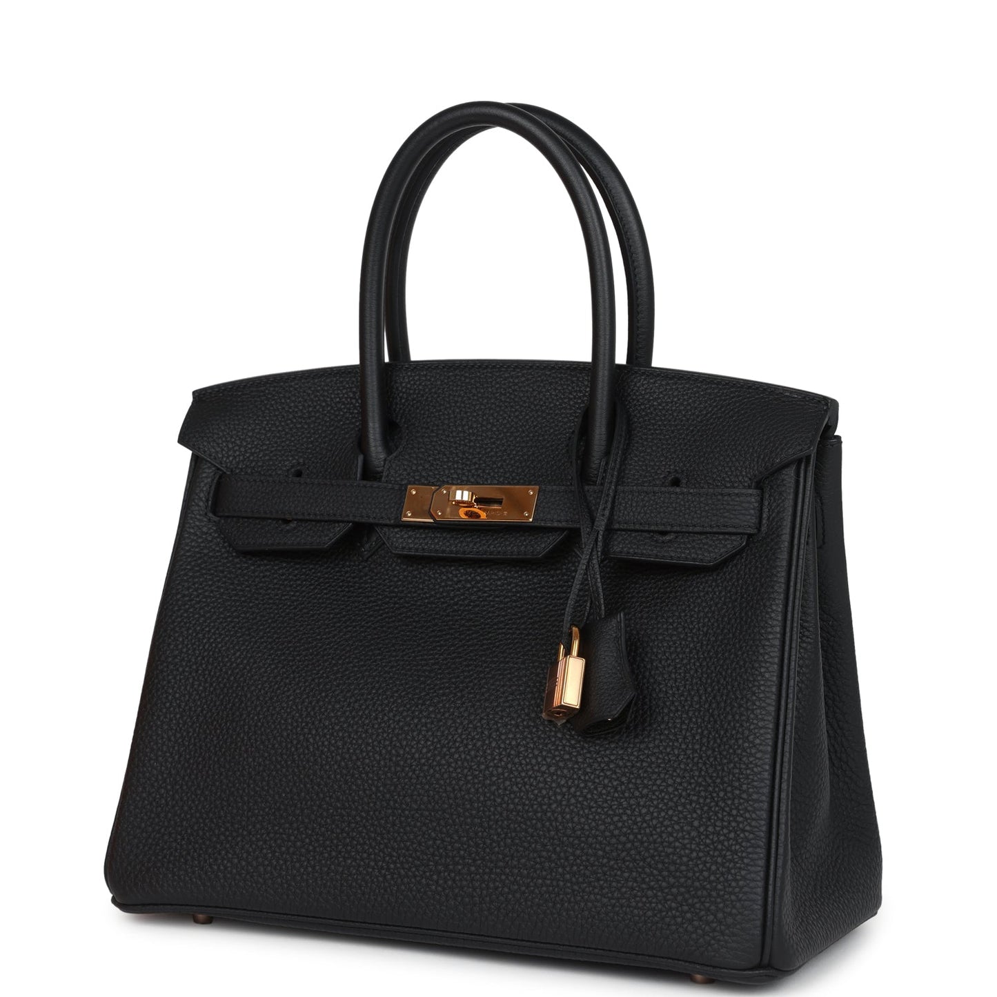 Pre-owned Hermes Birkin 30 Black Togo Rose Gold Hardware