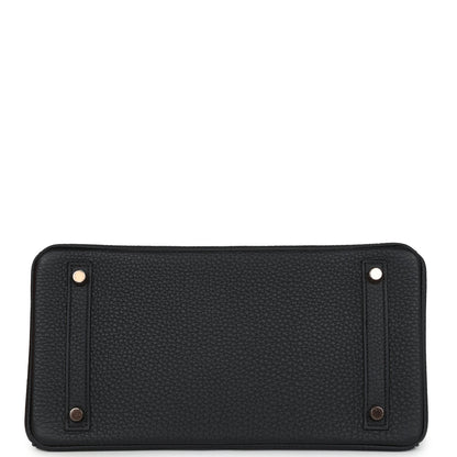 Pre-owned Hermes Birkin 30 Black Togo Rose Gold Hardware