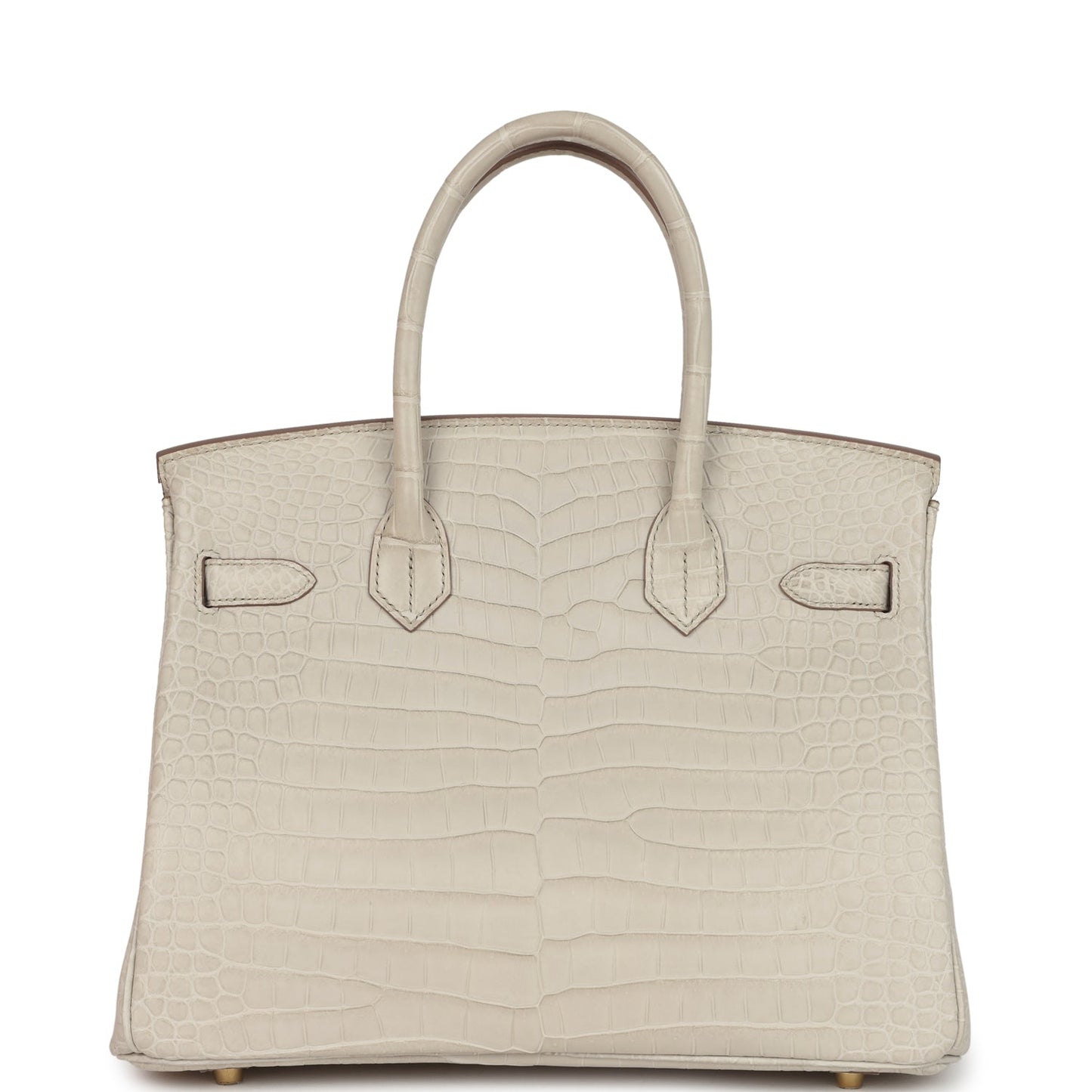 Pre-owned Hermes Birkin 30 Beton Matte Porosus Crocodile Gold Hardware