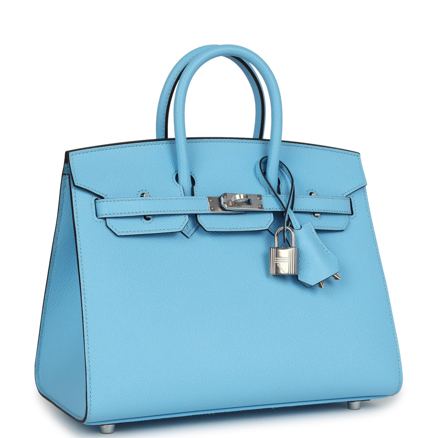 Hermes Birkin Sellier 25 Celeste Epsom Palladium Hardware