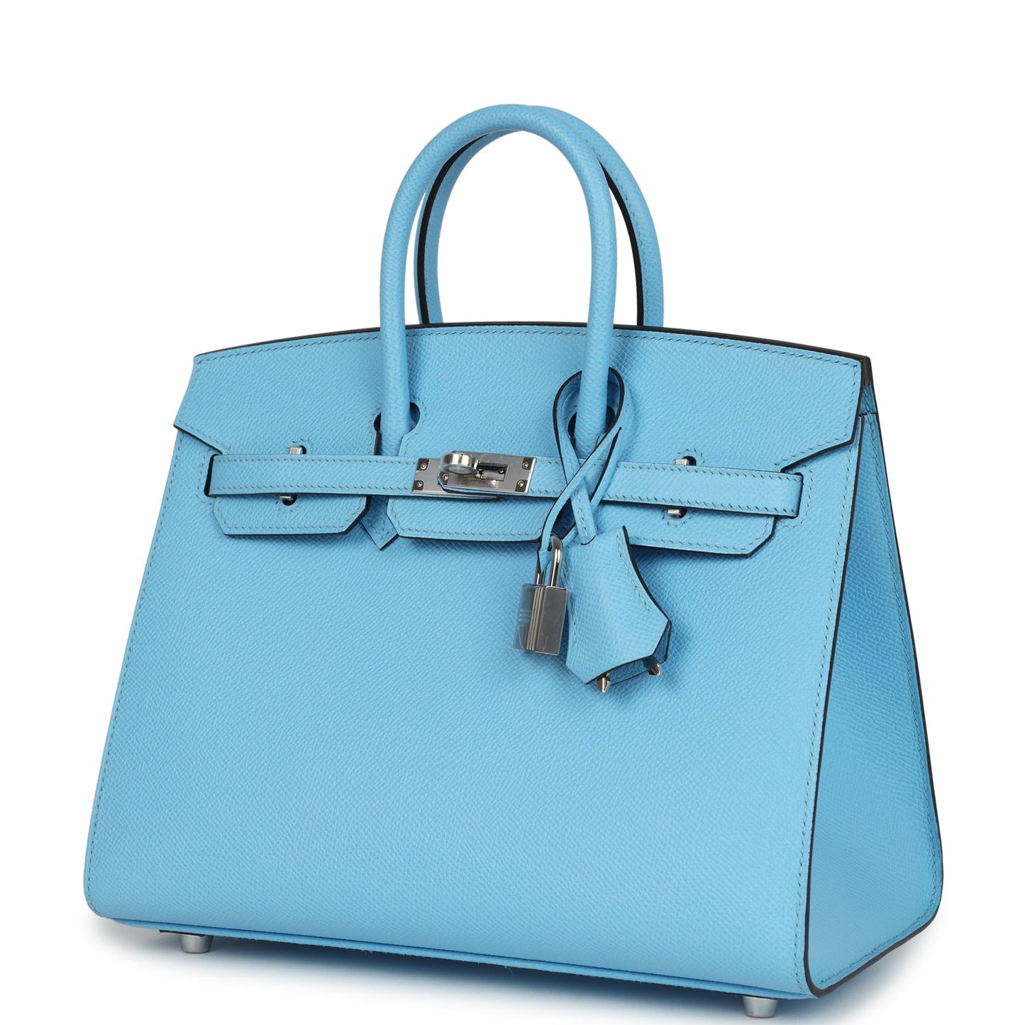 Hermes Birkin Sellier 25 Celeste Epsom Palladium Hardware