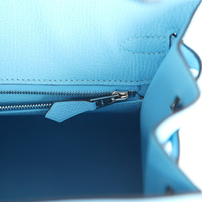 Hermes Birkin Sellier 25 Celeste Epsom Palladium Hardware