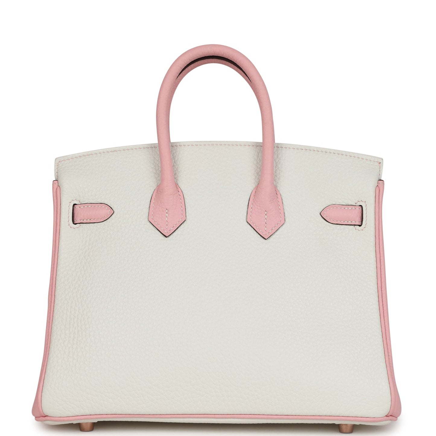 Hermes Special Order (HSS) Birkin 25 White and Rose Sakura Clemence Rose Gold Hardware