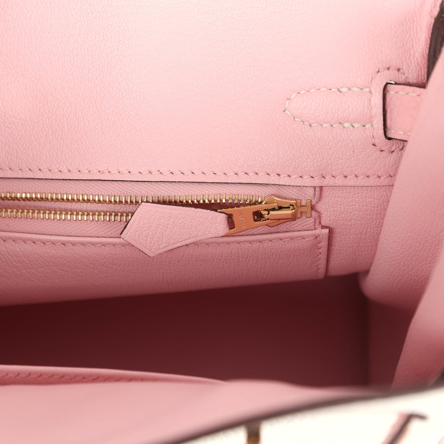 Hermes Special Order (HSS) Birkin 25 White and Rose Sakura Clemence Rose Gold Hardware