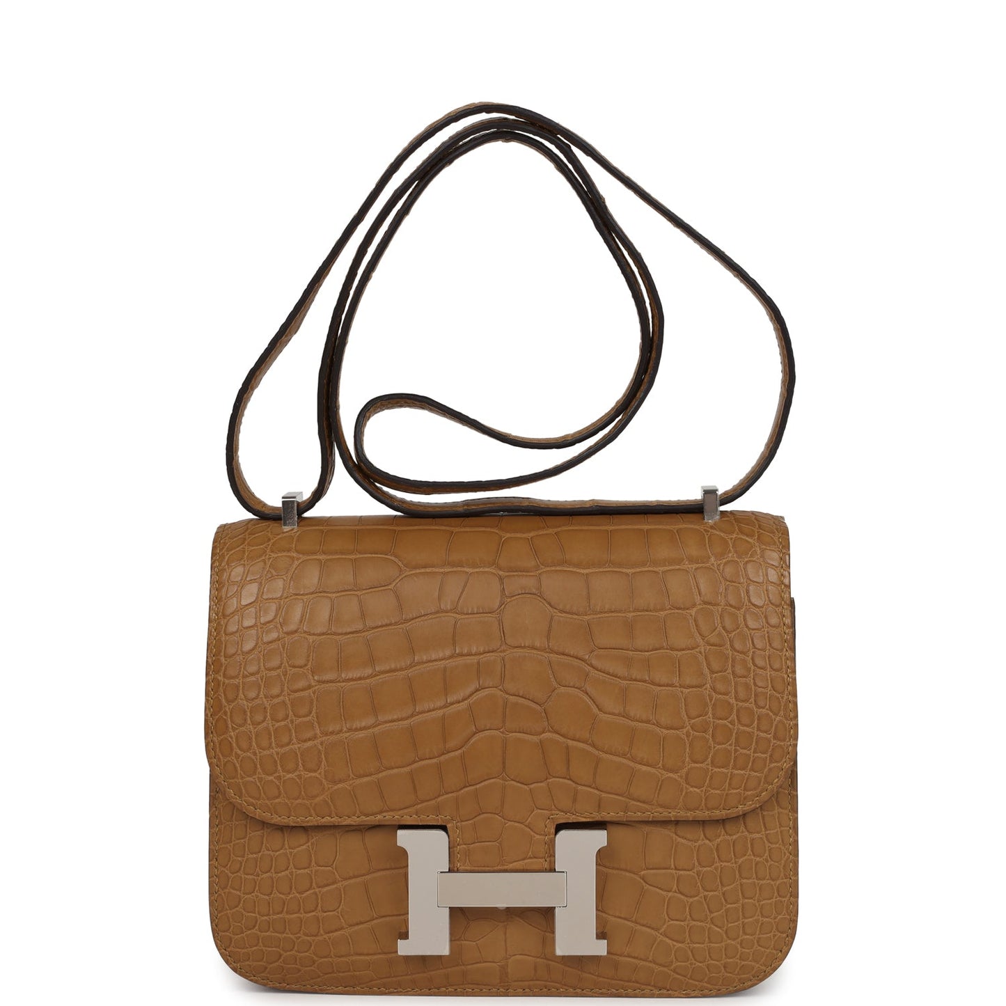 Hermes Constance 18 Kraft Matte Alligator Palladium Hardware