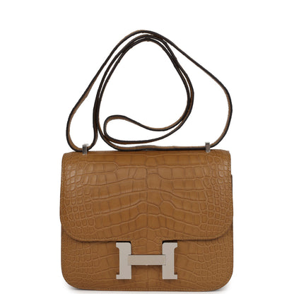 Hermes Constance 18 Kraft Matte Alligator Palladium Hardware