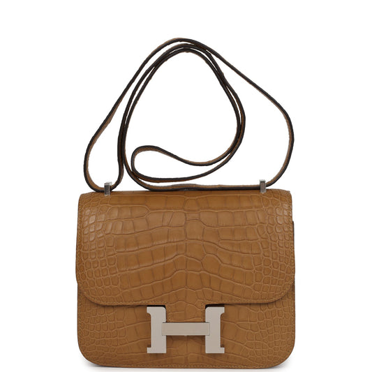 Hermes Constance 18 Kraft Matte Alligator Palladium Hardware