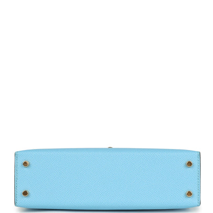 Hermes Kelly Sellier 20 Celeste Epsom Gold Hardware