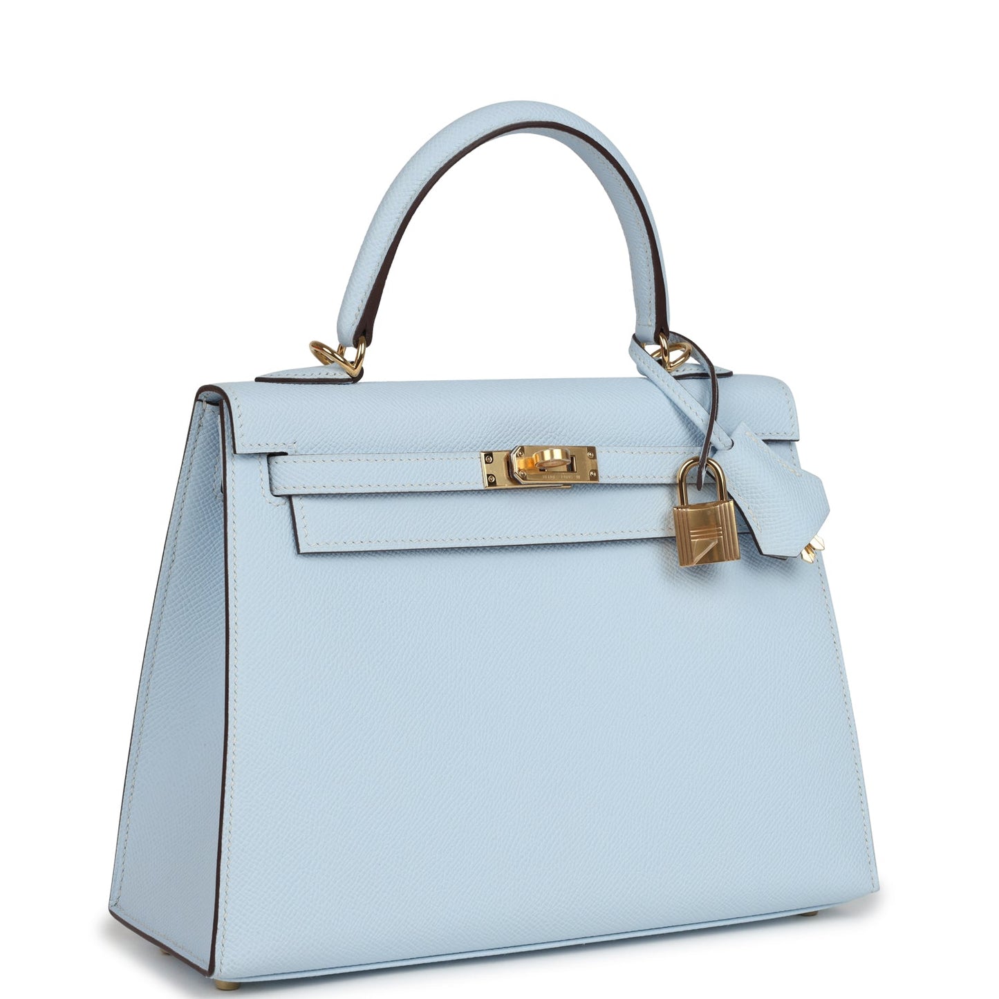 Hermes Kelly Sellier 25 Bleu Brume Epsom Gold Hardware