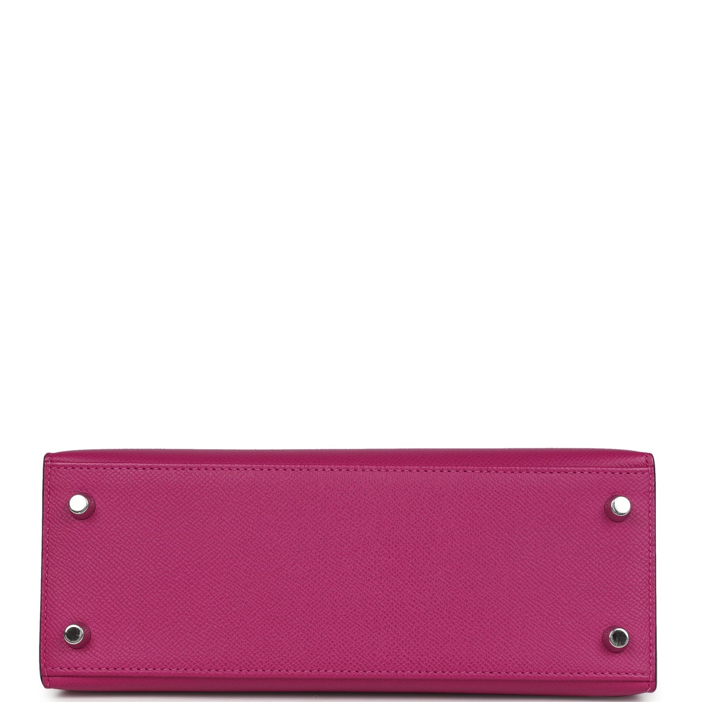 Pre-owned Hermes Kelly Sellier 25 Rose Pourpre Epsom Palladium Hardware