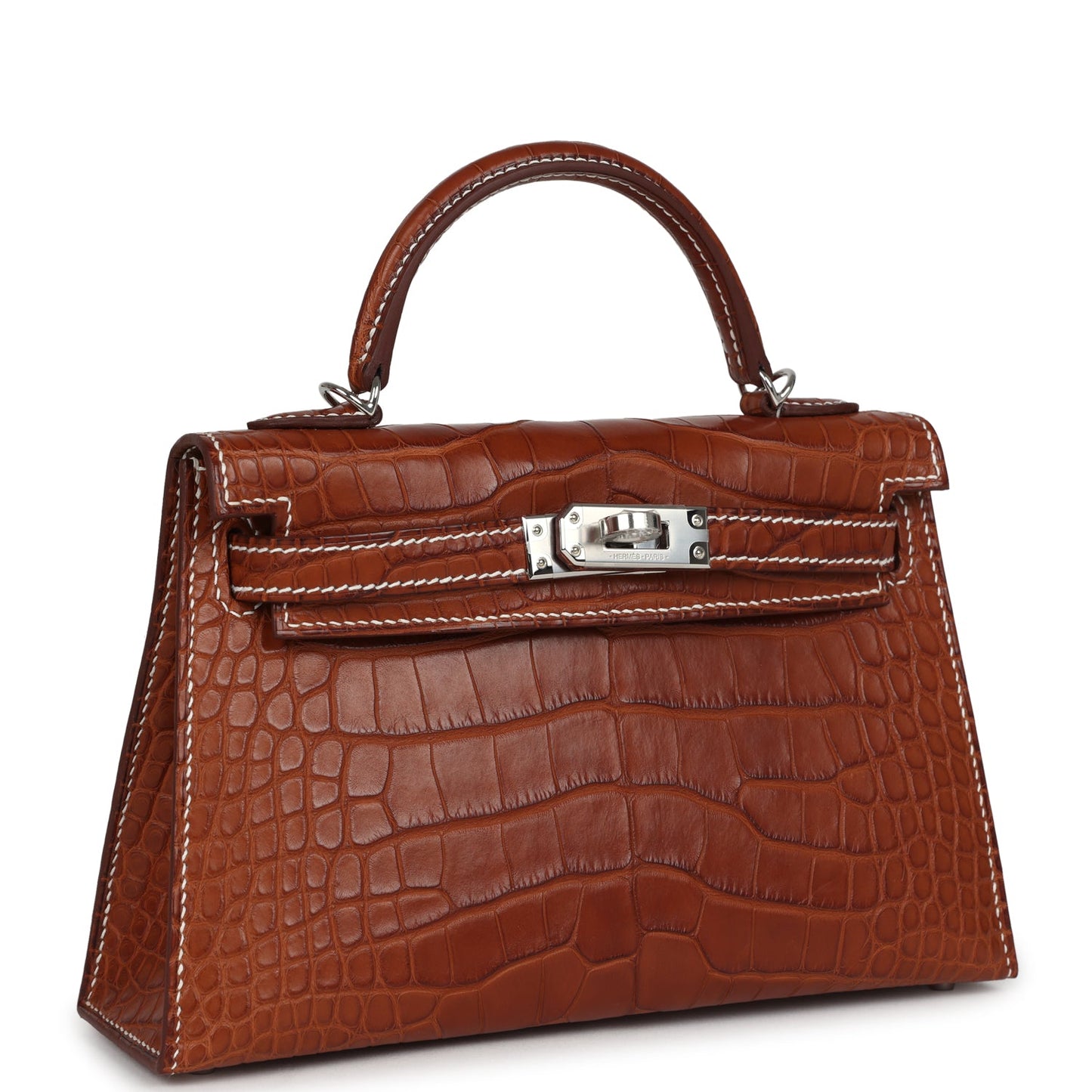 Hermes Kelly Sellier 20 Fauve Matte Alligator Barenia Palladium Hardware