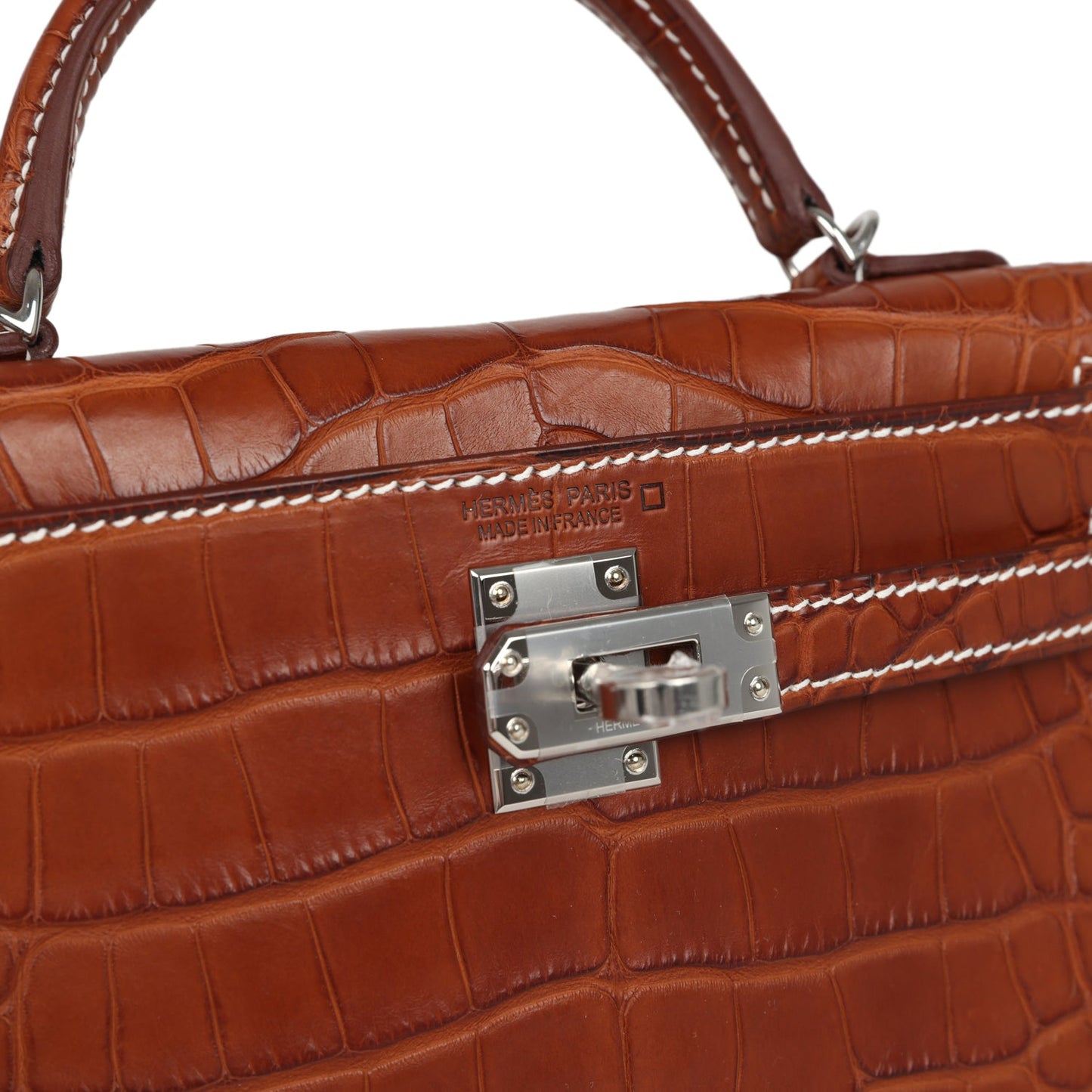 Hermes Kelly Sellier 20 Fauve Matte Alligator Barenia Palladium Hardware