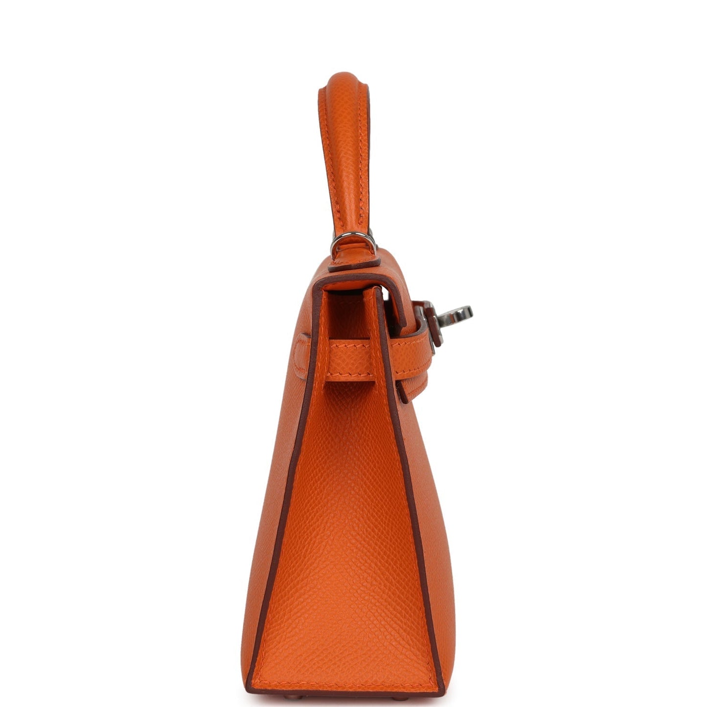 Hermes Kelly Sellier 20 Orange Epsom Palladium Hardware