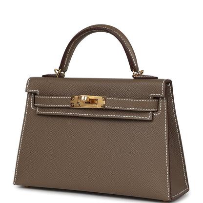 Hermes Kelly Sellier 20 Etoupe Epsom Gold Hardware
