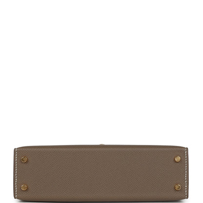 Hermes Kelly Sellier 20 Etoupe Epsom Gold Hardware
