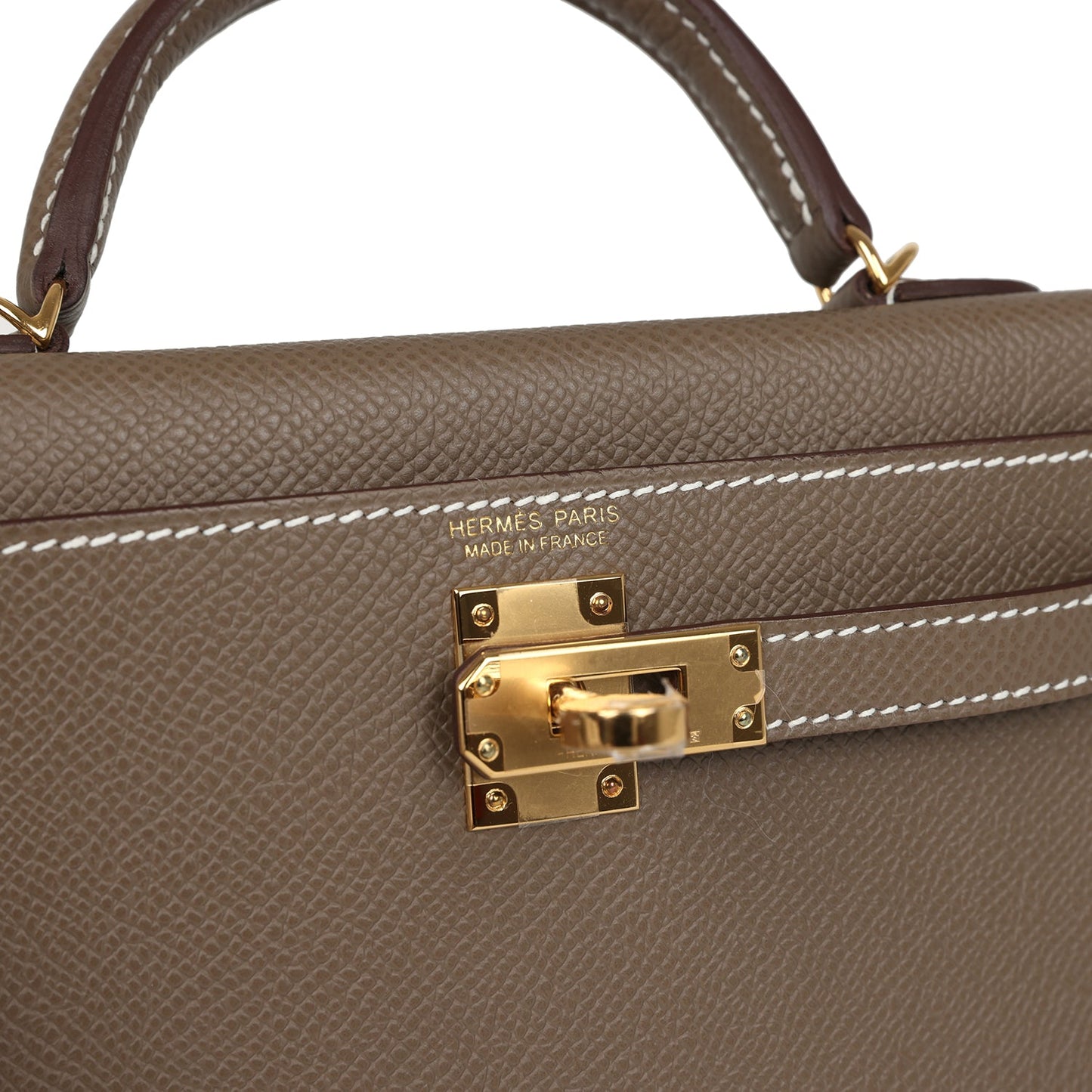 Hermes Kelly Sellier 20 Etoupe Epsom Gold Hardware