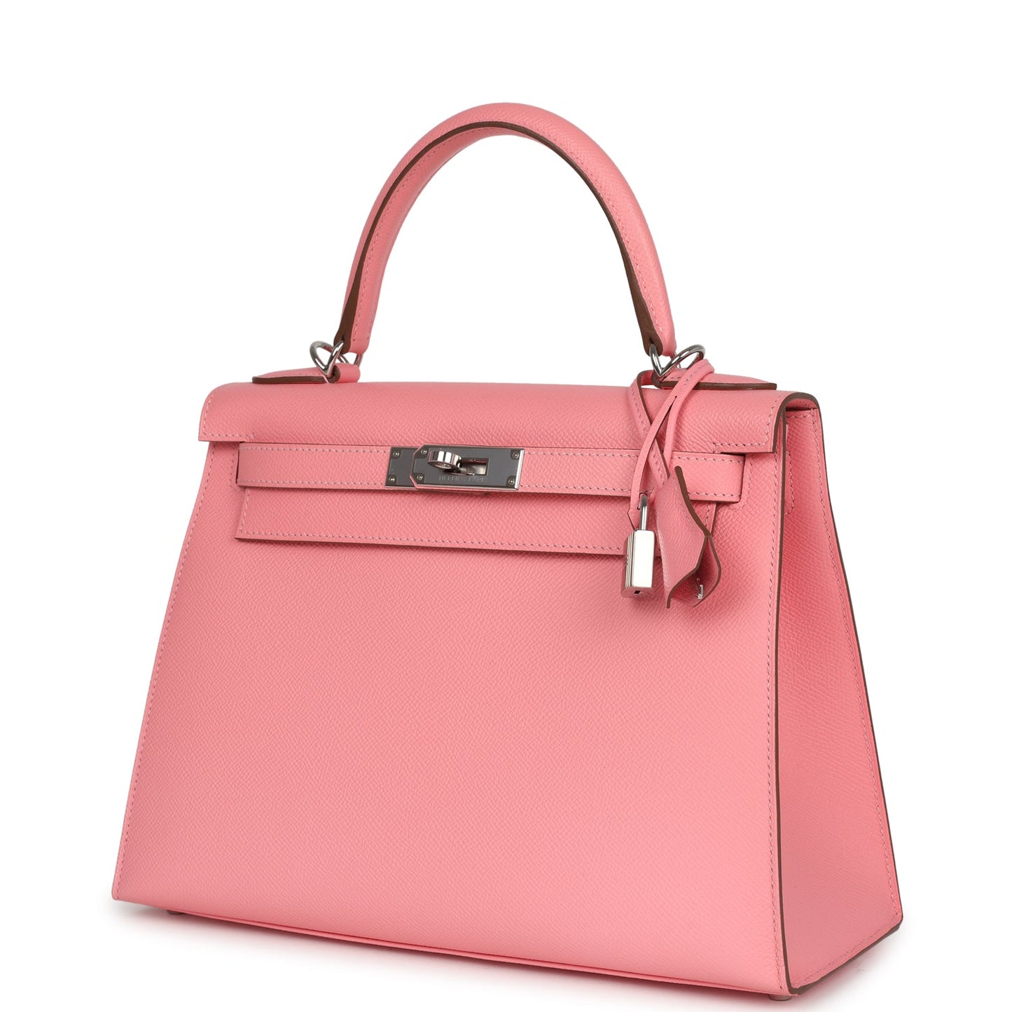 Pre-owned Hermes Kelly Sellier 28 Rose Confetti Epsom Palladium Hardware