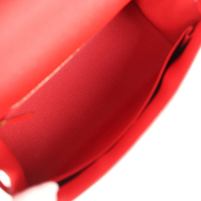 Pre-owned Hermes Kelly Sellier 28 Rouge De Coeur Epsom Gold Hardware