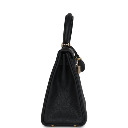 Hermes Kelly Retourne 25 Black Togo Permabrass Hardware