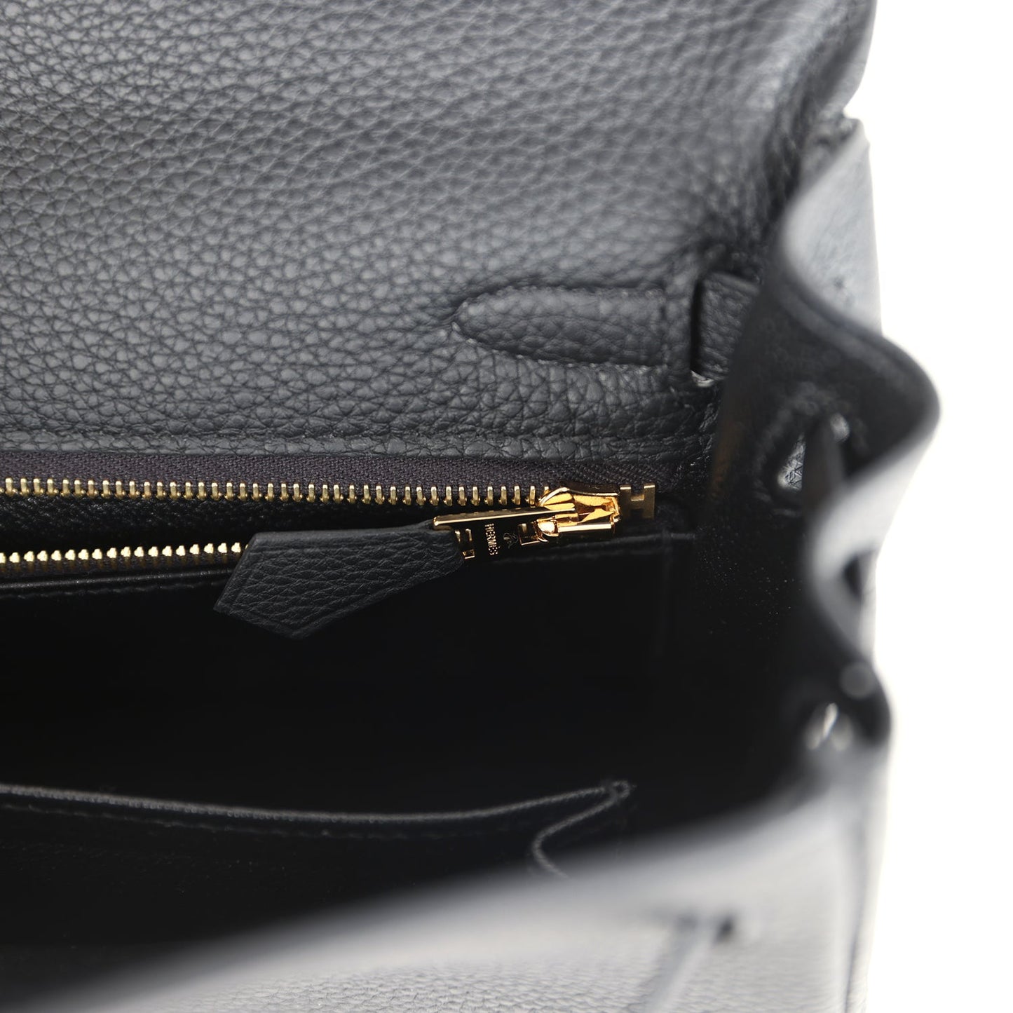 Hermes Kelly Retourne 25 Black Togo Permabrass Hardware