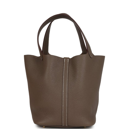 Hermes Picotin Lock 22 Etoupe Clemence Gold Hardware