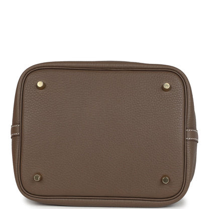 Hermes Picotin Lock 22 Etoupe Clemence Gold Hardware