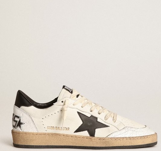 Ball Star in nappa bianca e stella nera "ULTIMI PEZZI"