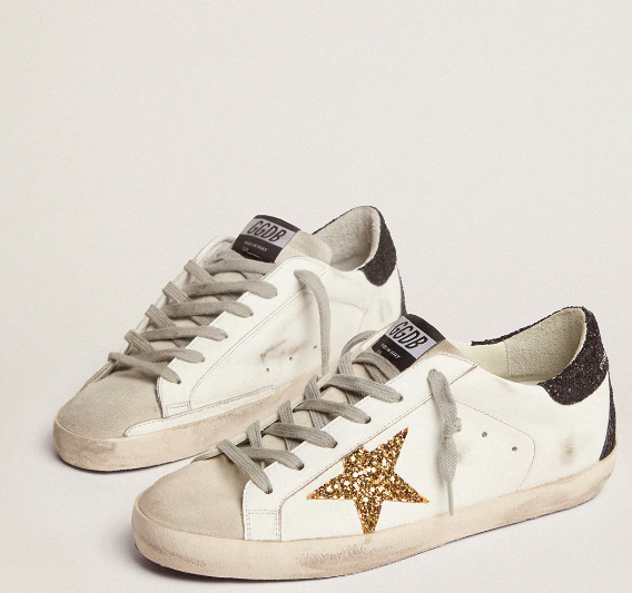 Super-Star LTD con stella dorata e talloncino nero in glitter "ULTIMI PEZZI"