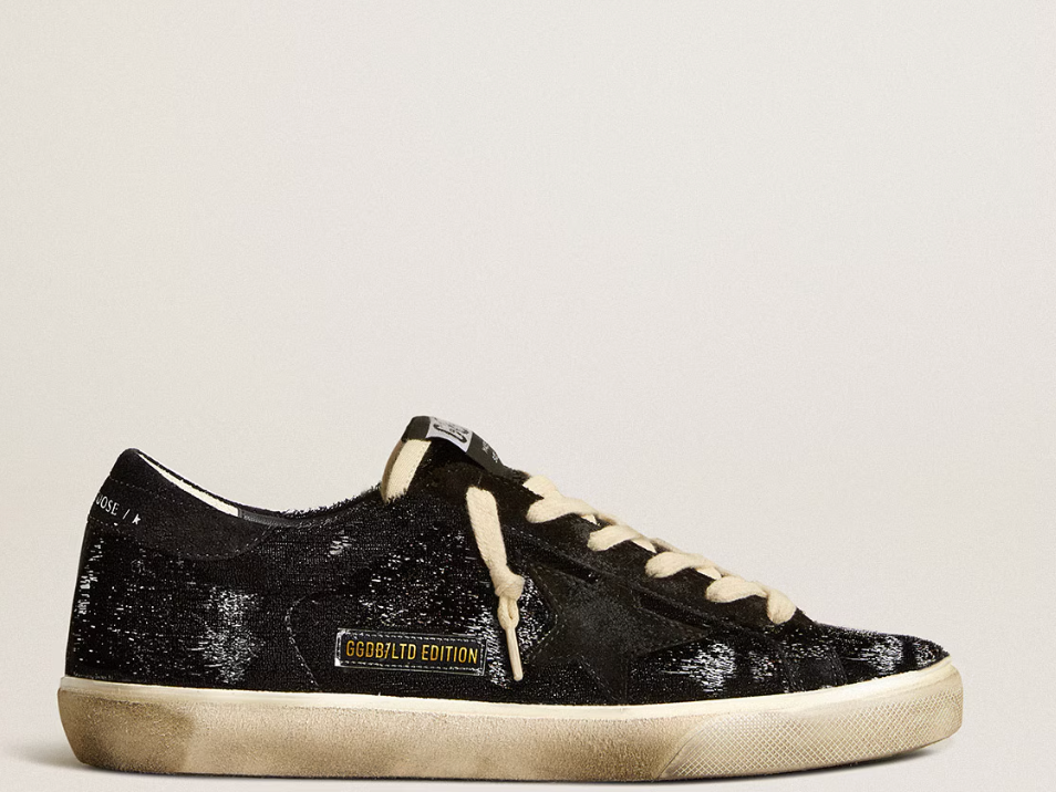 Men’s Super-Star in black velvet and suede with black suede star "ULTIMI PEZZI"