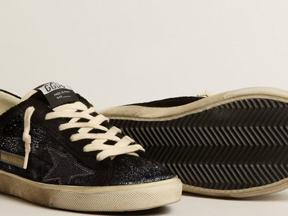 Men’s Super-Star in black velvet and suede with black suede star "ULTIMI PEZZI"