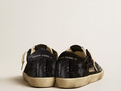 Men’s Super-Star in black velvet and suede with black suede star "ULTIMI PEZZI"