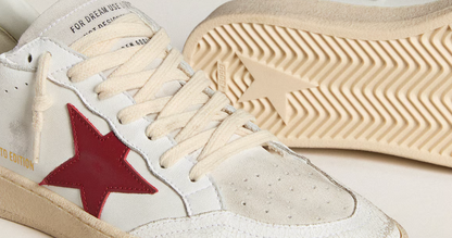 Women's Ball Star LTD with red leather star and pink glitter heel tab